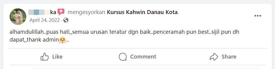 pengalaman kursus kahwin